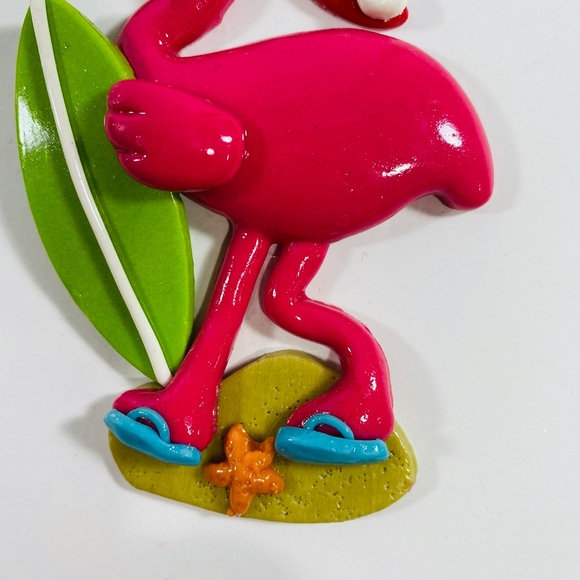 COPY - At The Beach Christmas Ornament Flamingo With Surf - Picture 4 of 5